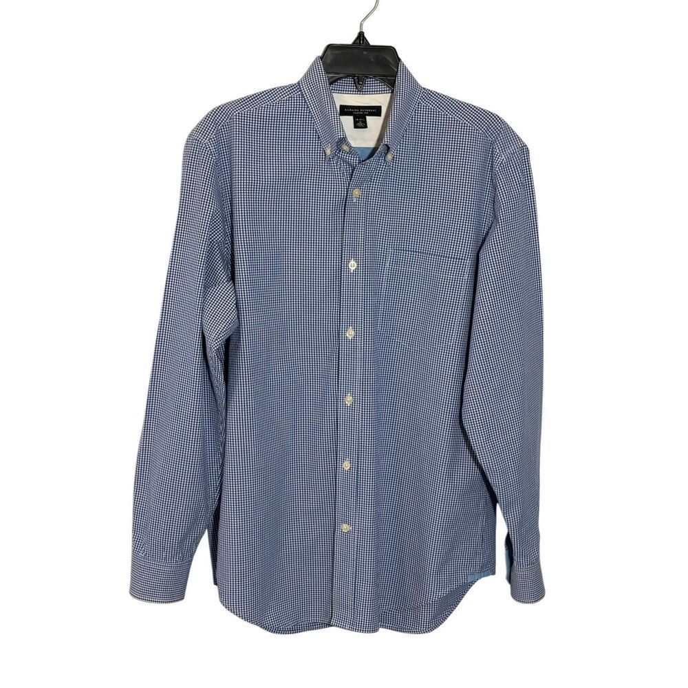 Banana Republic blue and white checked Classic Fit dress shirt - M